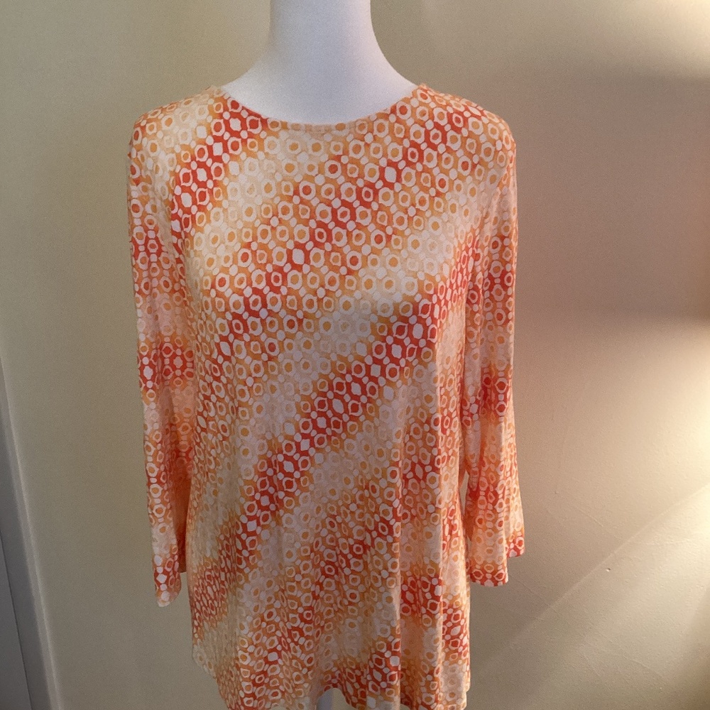 Chico’s size 2 (L) bright patterned blouse